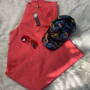 Offer   Spring fashion Skinny Jeans 2 coral pink stretch bootcut jeans 14